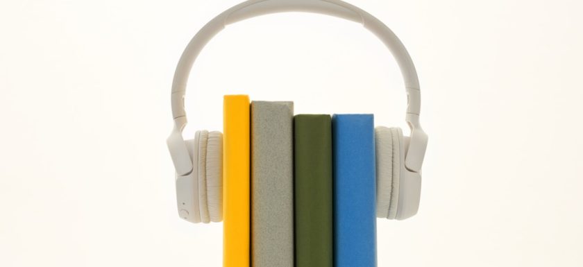 books between headphones